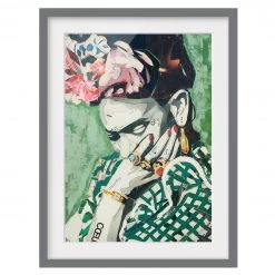 Bilderwelten Impression d’art Collage No.3 III - Partiellement en pin massif - Gris - 30 x 40 cm