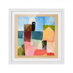 Bilderwelten Impression d’art Lever de lune II - Partiellement en pin massif - Blanc - 50 x 50 cm