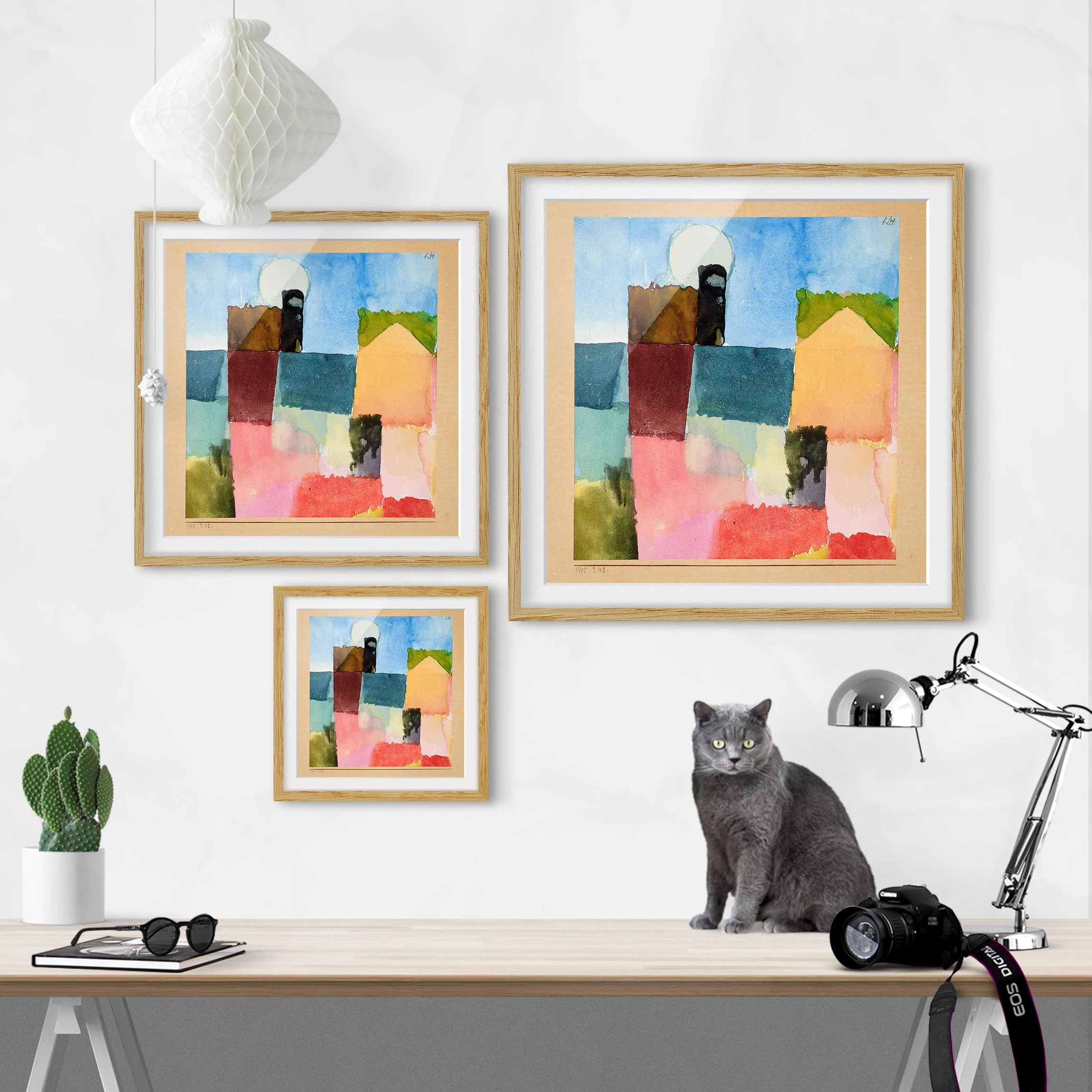 Bilderwelten Impression d’art Lever de lune IV - Partiellement en chêne massif - Chêne - 50 x 50 cm – Image 6