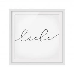 Bilderwelten Impression d’art calligraphie Liebe II - Partiellement en pin massif - Blanc - 50 x 50 cm