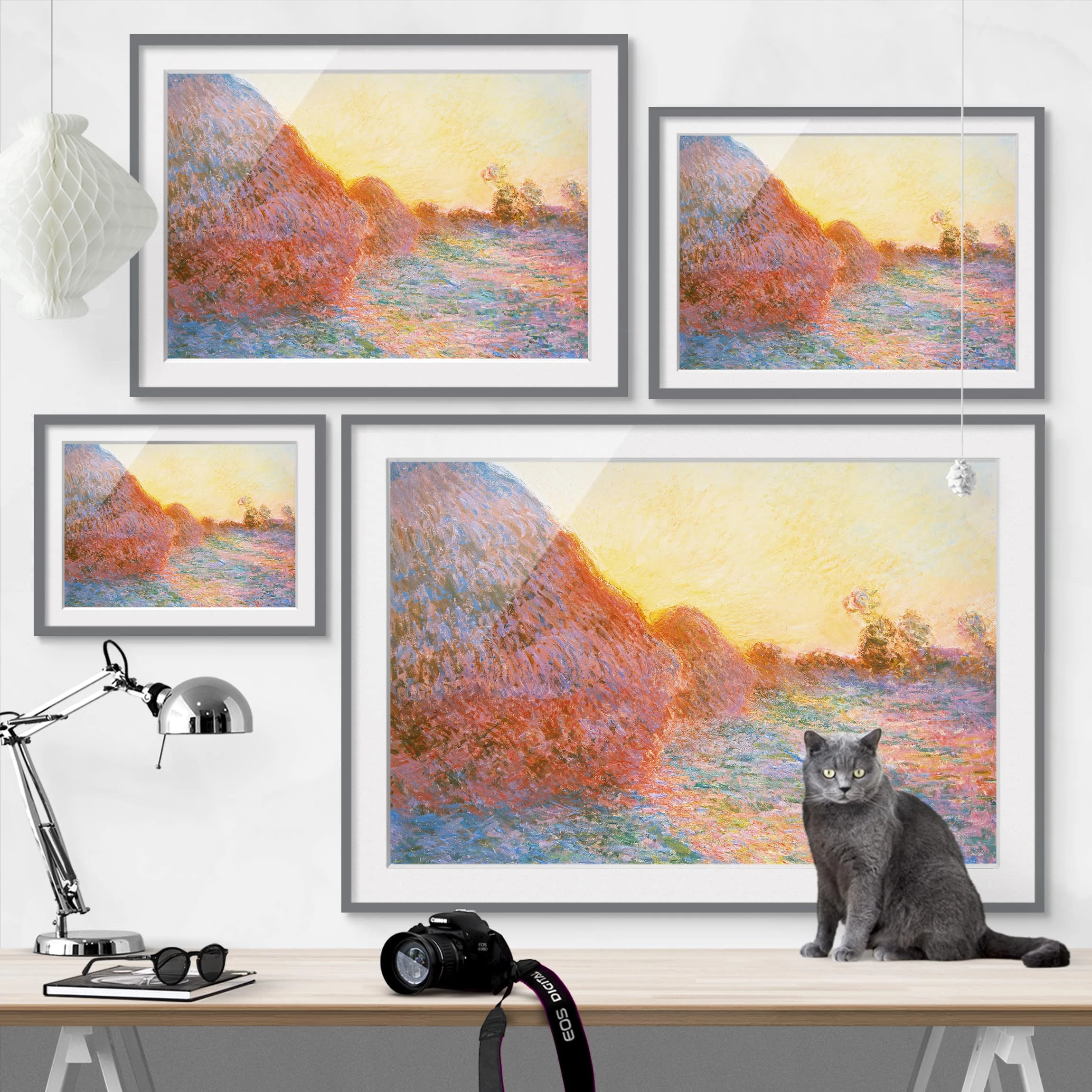 Bilderwelten Impression d’art meules III - Partiellement en pin massif - Gris - 100 x 70 cm – Image 6