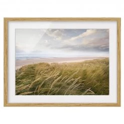 Bilderwelten Impression d’art rêve de dunes IV - Partiellement en chêne massif - Chêne - 100 x 70 cm