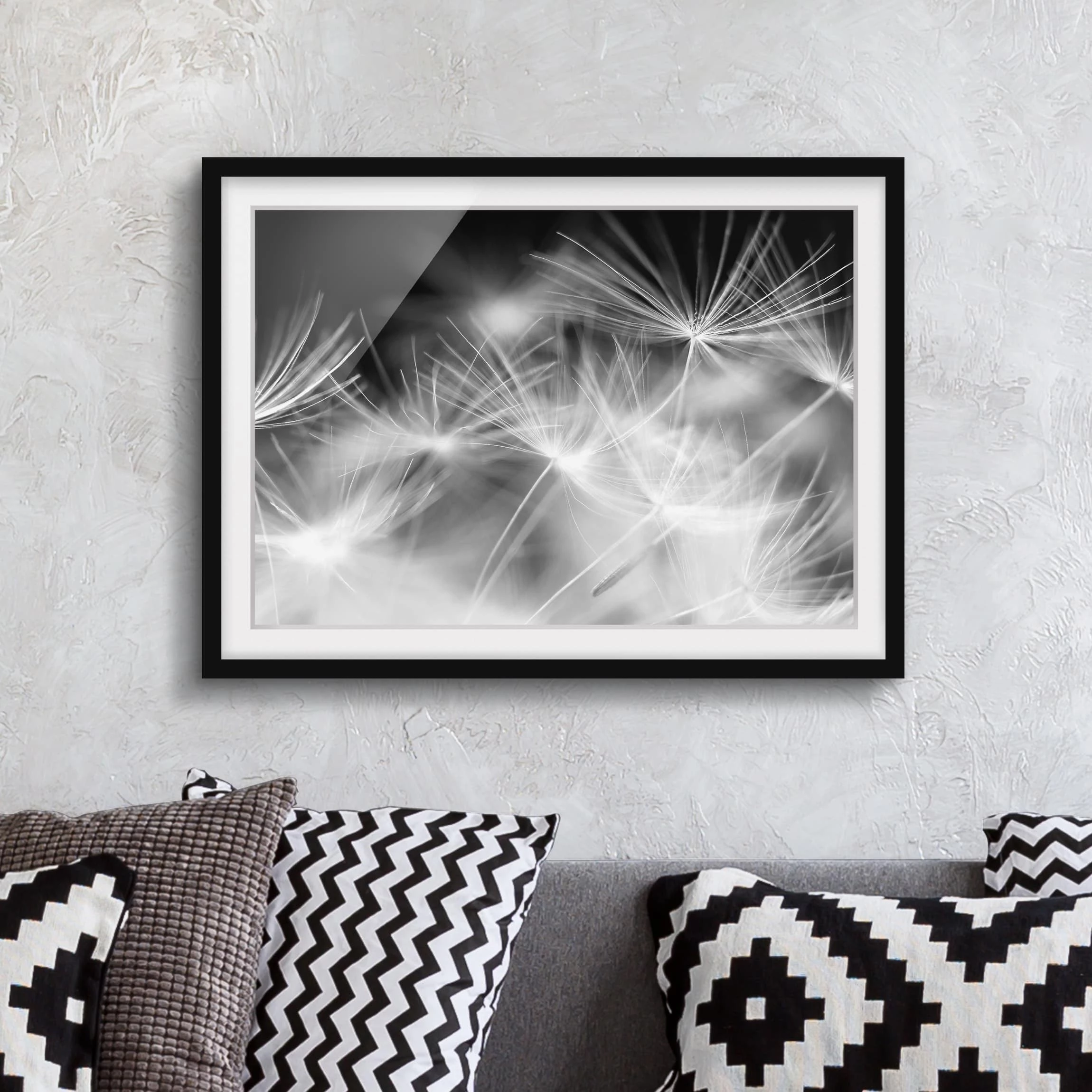 Bilderwelten Tableau déco pissenlit I - Pin massif - Noir - 70 x 50 cm – Image 3