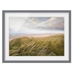 Bilderwelten Impression dâart rĂȘve de dunes III - Partiellement en pin massif - Gris - 40 x 30 cm