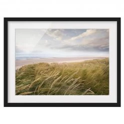 Bilderwelten Impression d’art rêve de dunes I - Pin massif - Noir - 100 x 70 cm