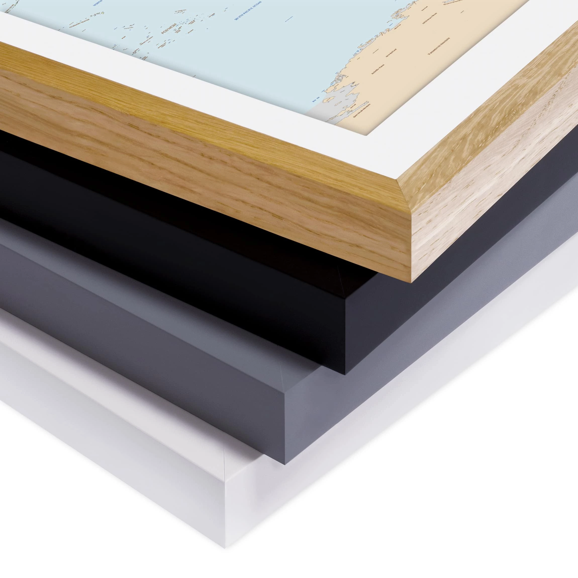 Bilderwelten Tableau déco mappemonde géopolitique II - Partiellement en pin massif - Blanc - 100 x 70 cm – Image 7