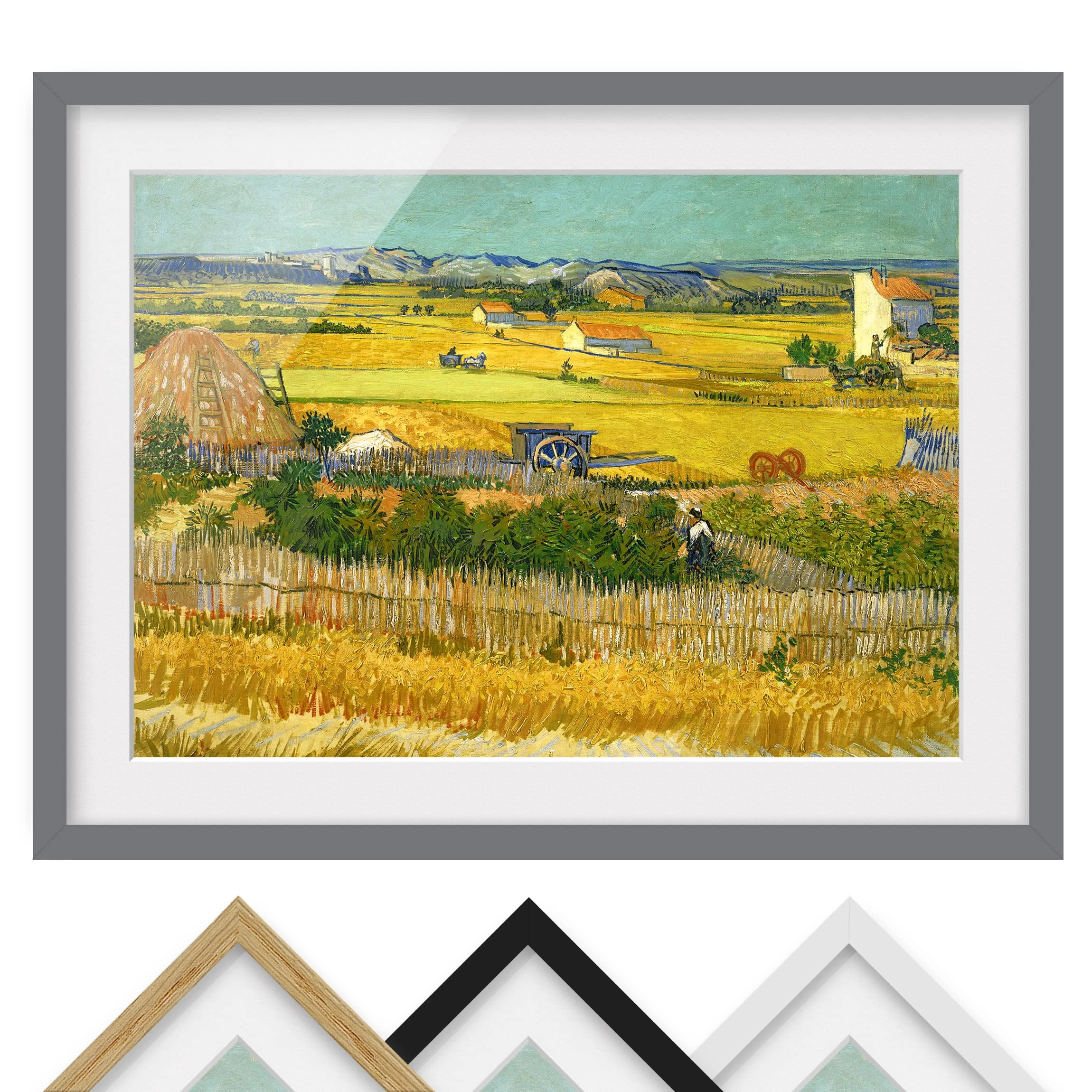 Bilderwelten Impression d’art la récolte III - Partiellement en pin massif - Gris - 55 x 40 cm – Image 2