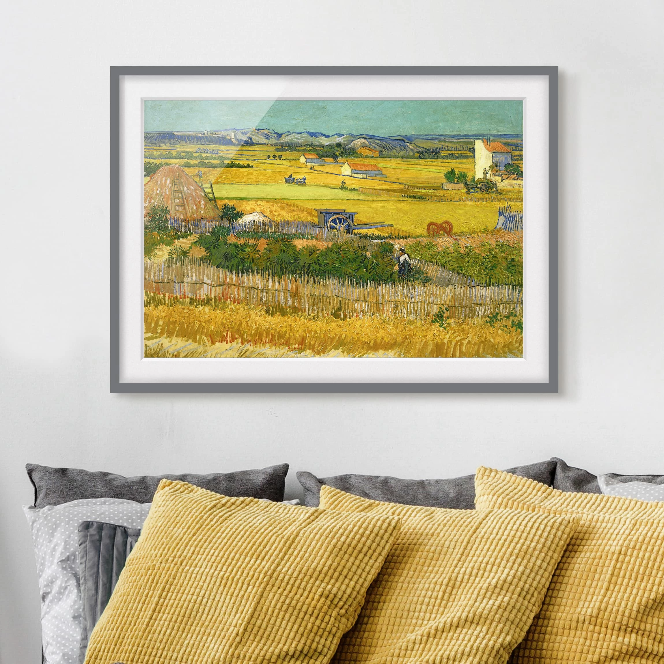 Bilderwelten Impression d’art la récolte III - Partiellement en pin massif - Gris - 55 x 40 cm – Image 3