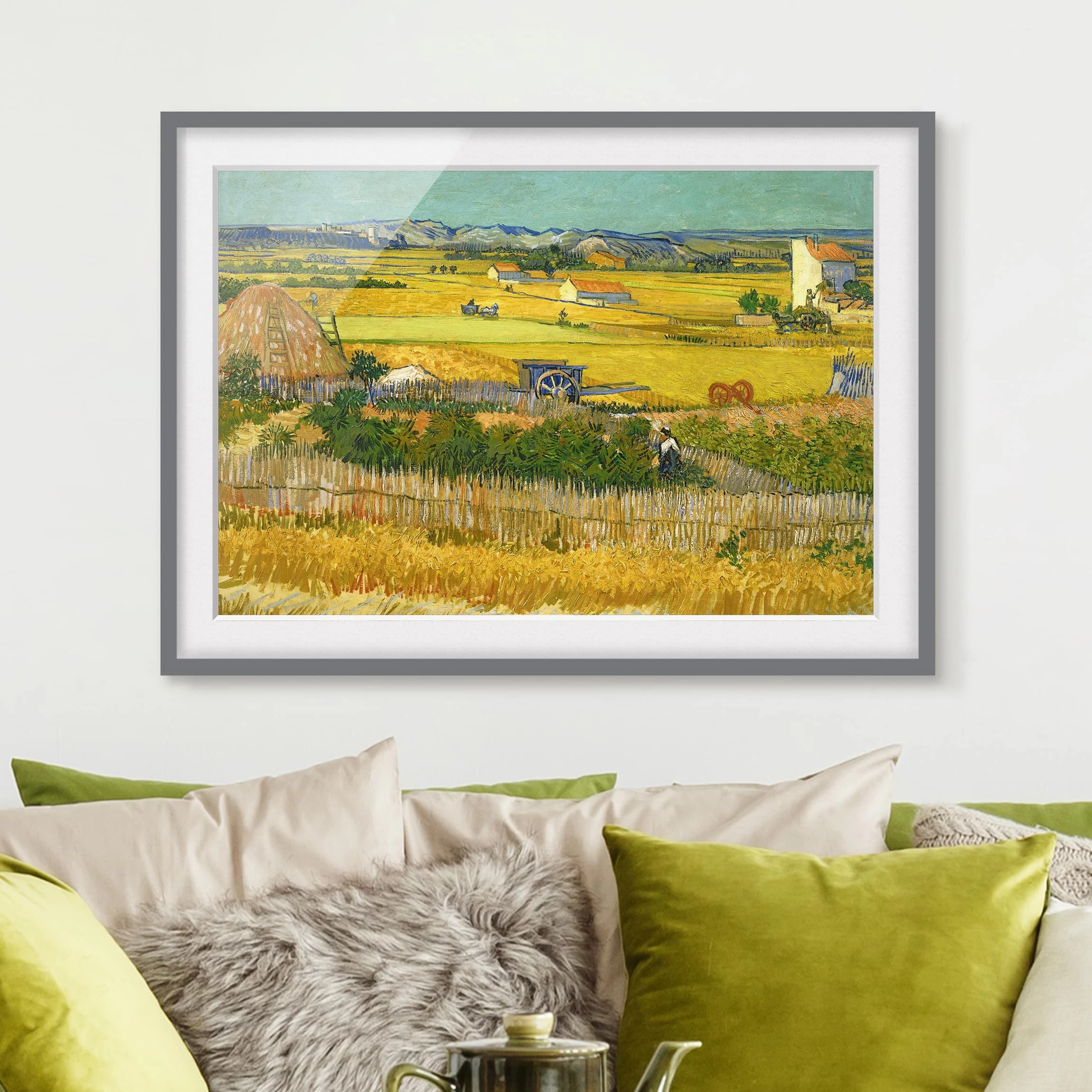 Bilderwelten Impression d’art la récolte III - Partiellement en pin massif - Gris - 55 x 40 cm – Image 4