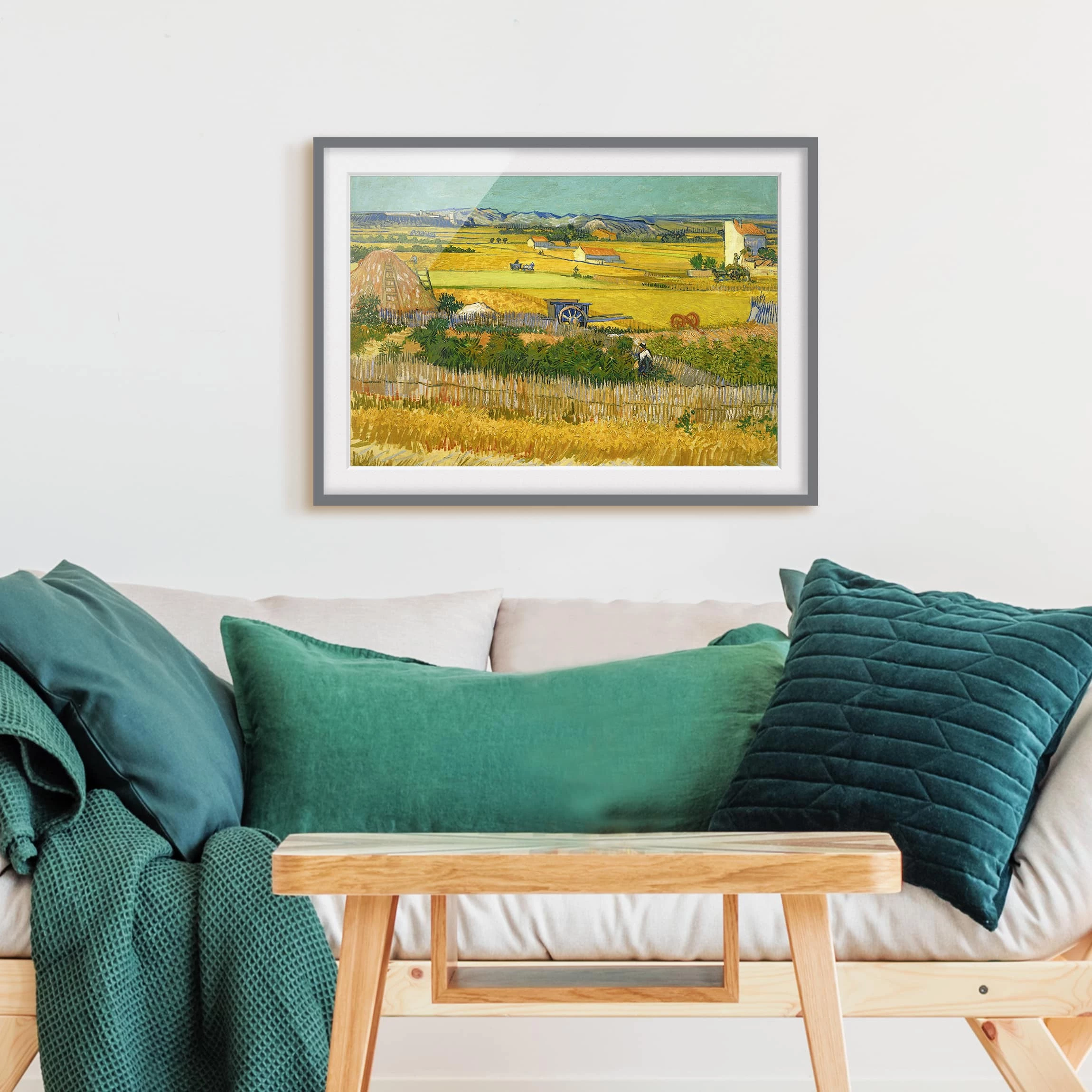 Bilderwelten Impression d’art la récolte III - Partiellement en pin massif - Gris - 55 x 40 cm – Image 5