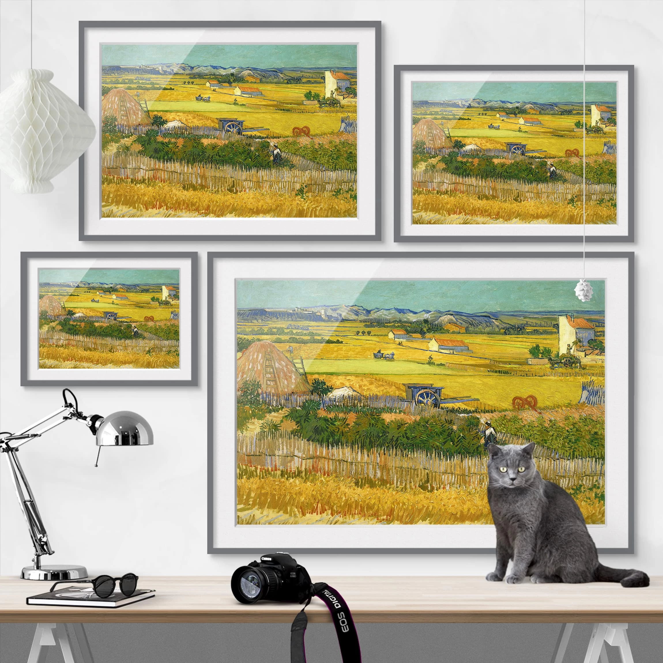 Bilderwelten Impression d’art la récolte III - Partiellement en pin massif - Gris - 55 x 40 cm – Image 6