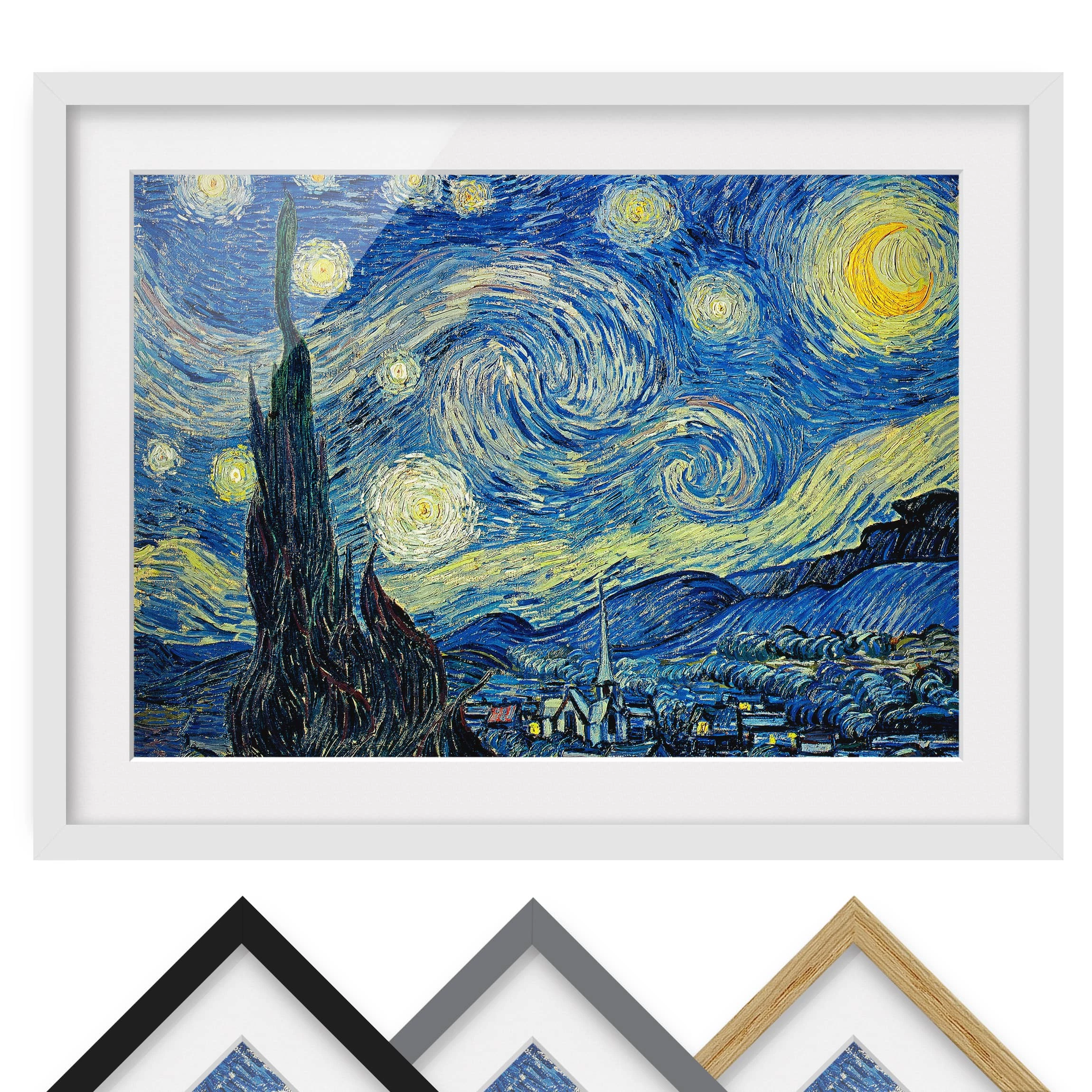 Bilderwelten Impression d’art la nuit étoilée II - Partiellement en pin massif - Blanc - 40 x 30 cm – Image 2