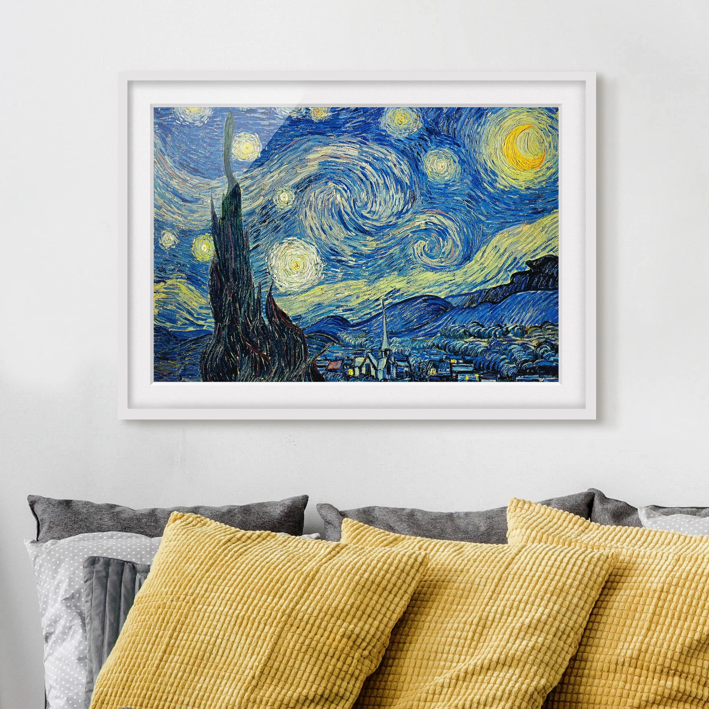 Bilderwelten Impression d’art la nuit étoilée II - Partiellement en pin massif - Blanc - 40 x 30 cm – Image 3