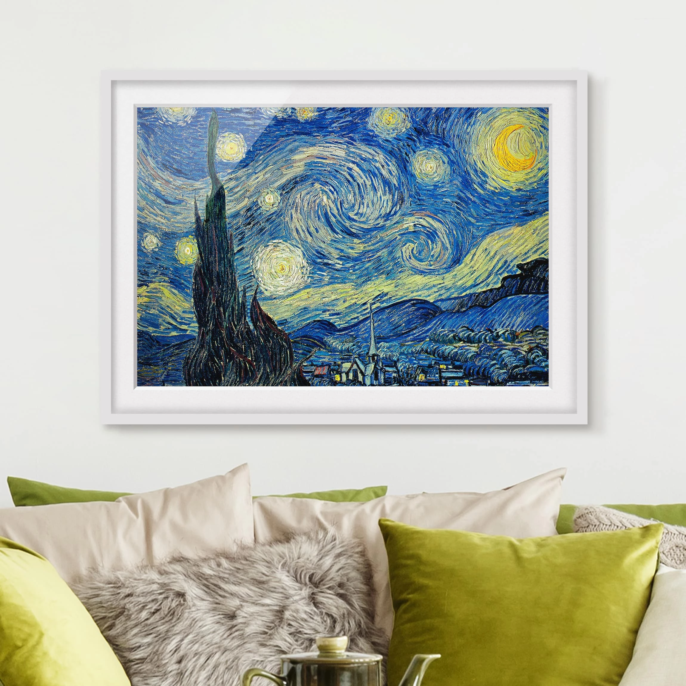 Bilderwelten Impression d’art la nuit étoilée II - Partiellement en pin massif - Blanc - 40 x 30 cm – Image 4