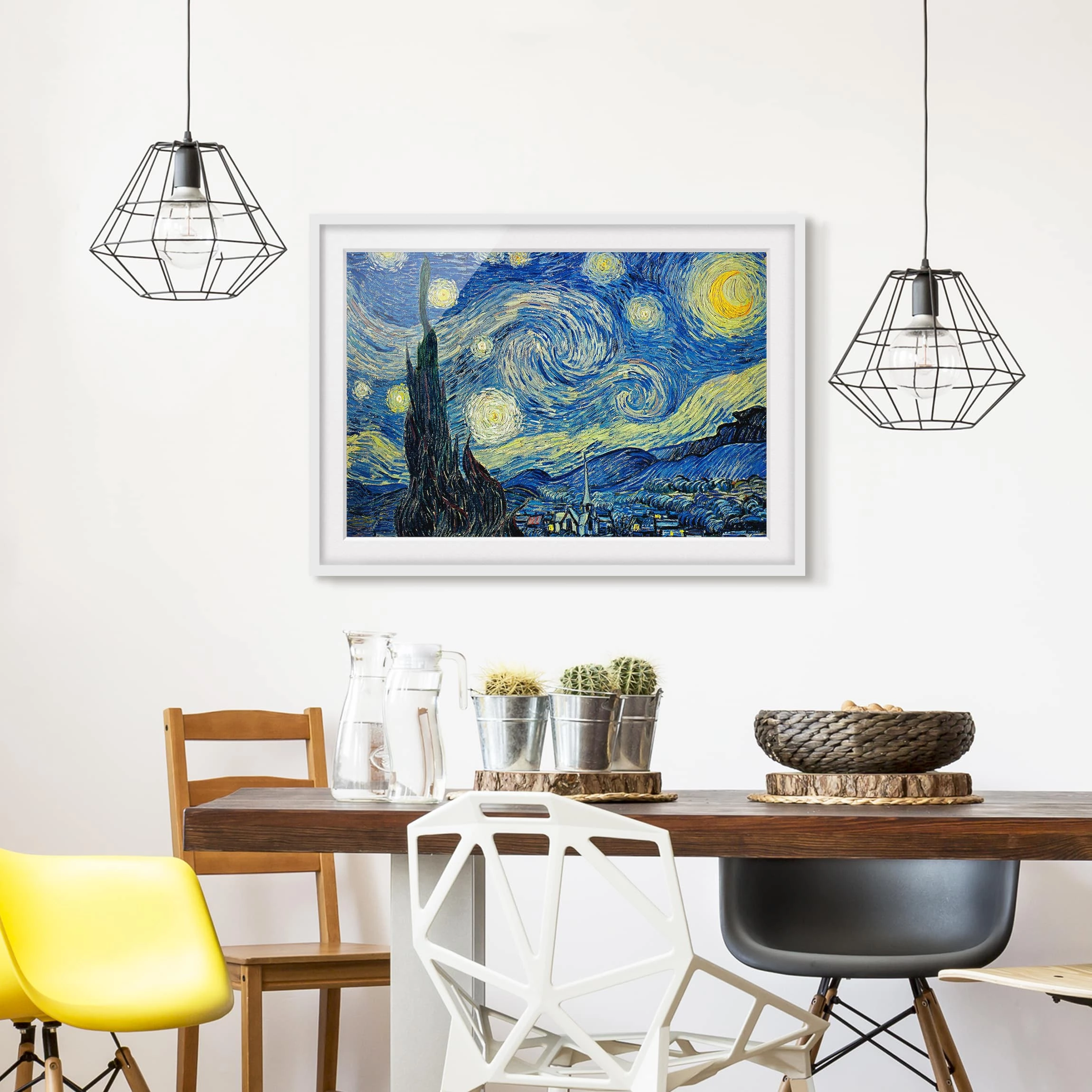 Bilderwelten Impression d’art la nuit étoilée II - Partiellement en pin massif - Blanc - 40 x 30 cm – Image 5