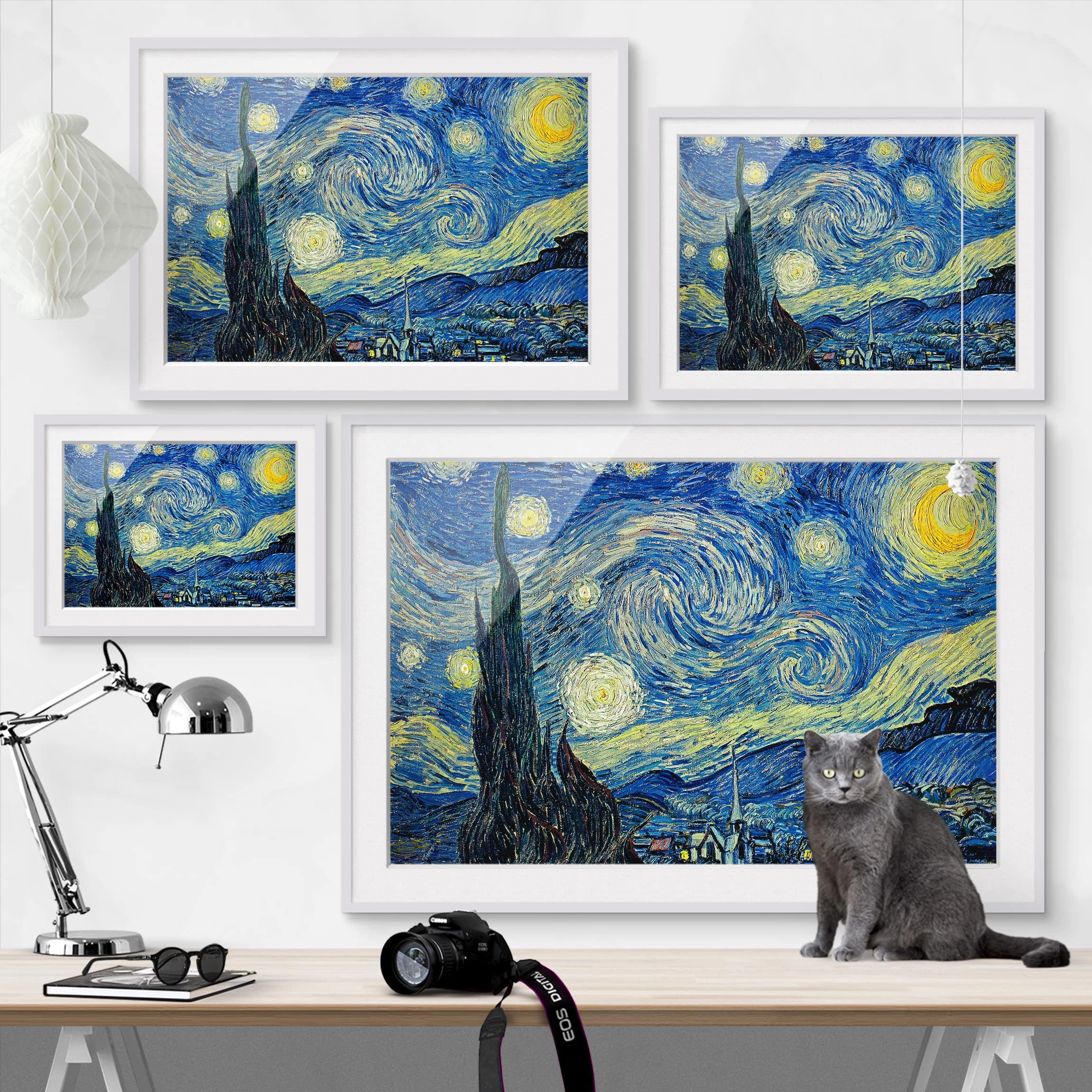 Bilderwelten Impression d’art la nuit étoilée II - Partiellement en pin massif - Blanc - 40 x 30 cm – Image 6