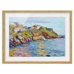 Bilderwelten Impression d’art la baie de Rapallo IV - Partiellement en chêne massif - Chêne - 55 x 40 cm