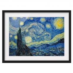 Bilderwelten Impression d’art la nuit étoilée I - Pin massif - Noir - 70 x 50 cm