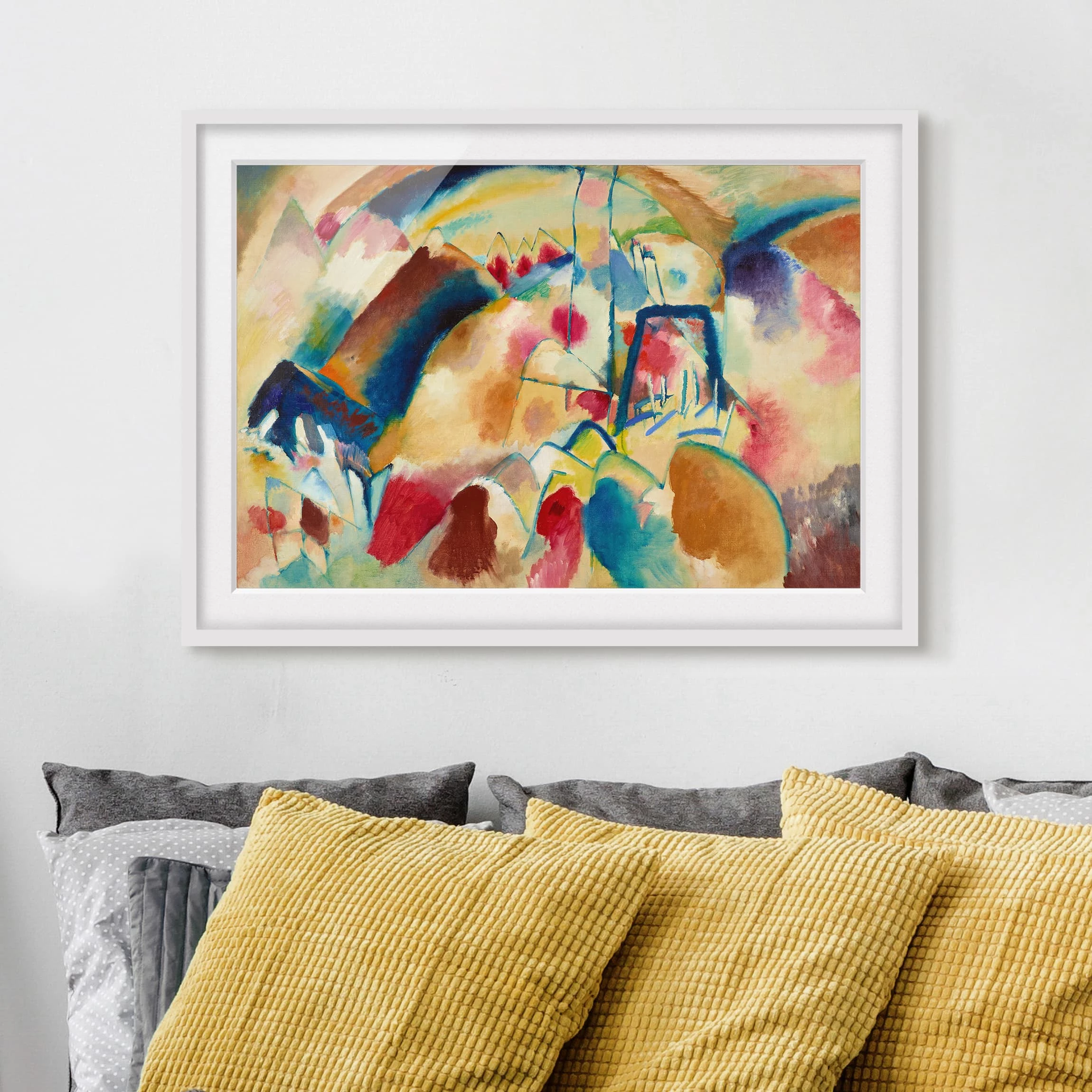 Bilderwelten Impression d’art paysage avec église II - Partiellement en pin massif - Blanc - 100 x 70 cm – Image 3