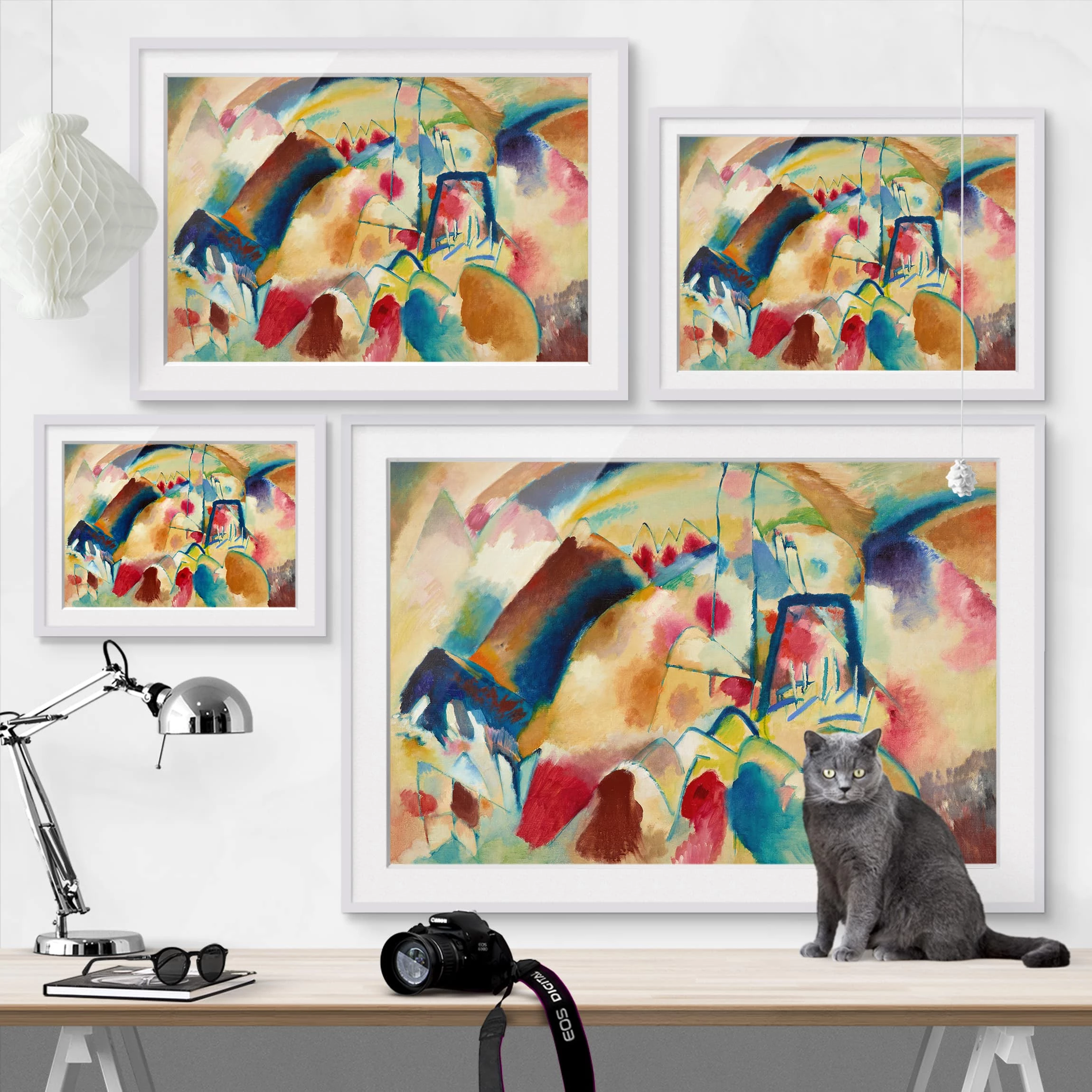 Bilderwelten Impression d’art paysage avec église II - Partiellement en pin massif - Blanc - 100 x 70 cm – Image 6