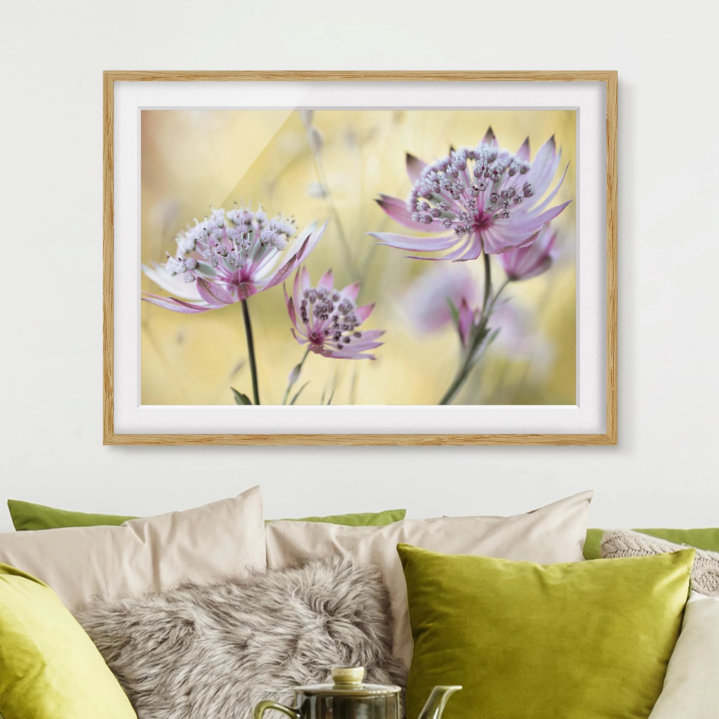 Bilderwelten Impression d’art Astrantia Major IV - Partiellement en chêne massif - Chêne - 70 x 50 cm – Image 3