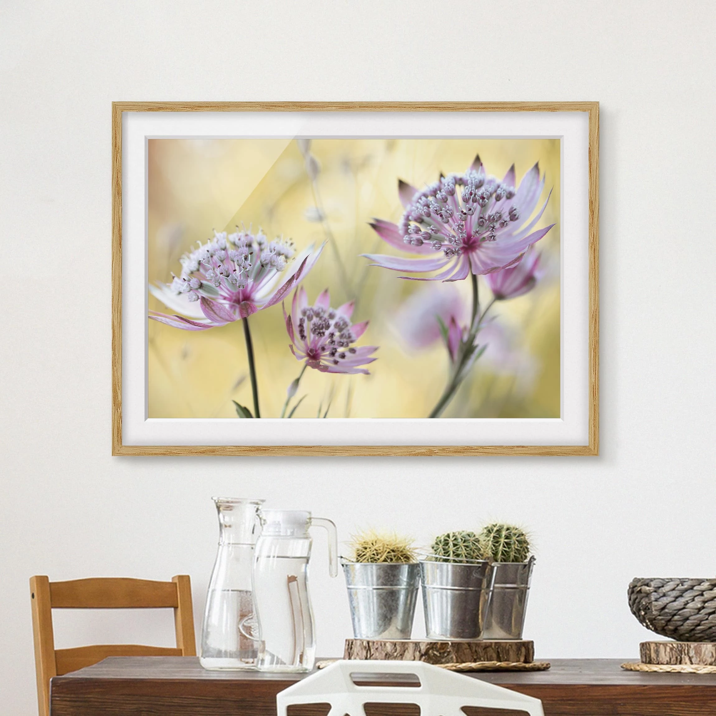 Bilderwelten Impression d’art Astrantia Major IV - Partiellement en chêne massif - Chêne - 70 x 50 cm – Image 4