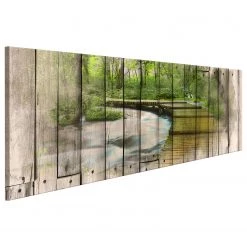 Artgeist Tableau déco The River of Memories - Lin - Marron / Vert - 150 x 50 cm