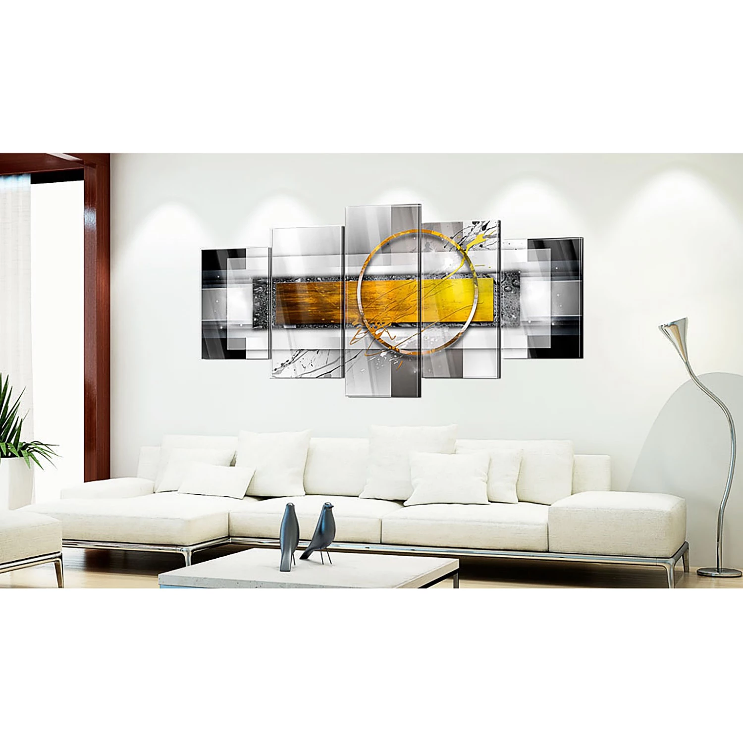 Artgeist Tableau déco plexiglas Golden Shot - Plexiglas - Noir / Jaune - 100 x 50 cm – Image 2