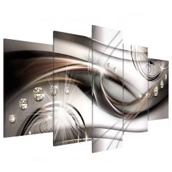 Artgeist Tableau déco plexiglas Brown Glitter - Plexiglas - Argenté / Doré - 100 x 50 cm