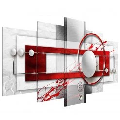 Artgeist Tableau déco Incarnadine Energy - Plexiglas - Gris / Rouge - 100 x 50 cm