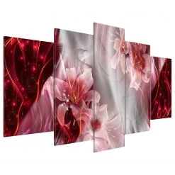 Artgeist Tableau déco plexiglas Incarnadine Comet - Plexiglas - Rouge / Blanc - 100 x 50 cm