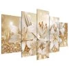 Artgeist Tableau déco plexiglas Golden Bouquet - Plexiglas - Champagne / Doré - 100 x 50 cm