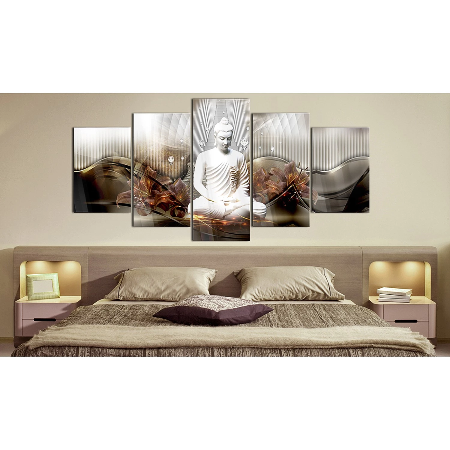 Artgeist Tableau déco plexiglas Crystal Calm - Plexiglas - Champagne / Taupe - 100 x 50 cm – Image 2