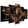 Artgeist Tableau déco plexiglas Golden Lion - Plexiglas - Noir / Marron - 200 x 100 cm