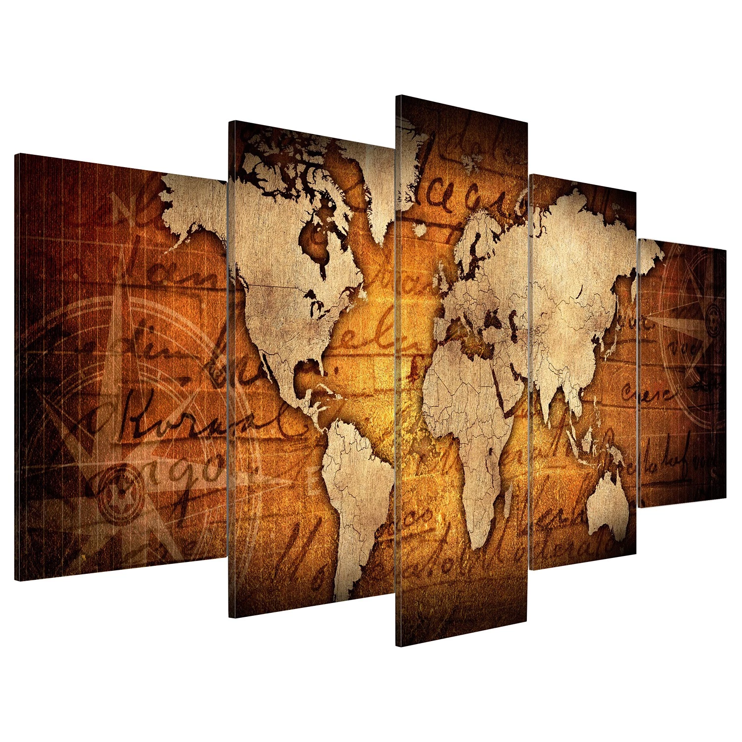 Artgeist Tableau déco plexiglas Bronze Map I - Plexiglas - Marron / Doré - 100 x 50 cm