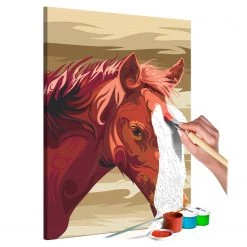 Artgeist Peinture par numéro - Cheval marron - Lin - Multicolore - 40 x 60 cm