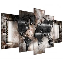 Artgeist Tableau déco plexiglas Graphite Map - Plexiglas - Métallique - 200 x 100 cm