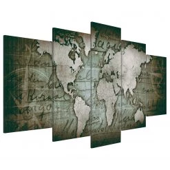 Artgeist Tableau déco Bronze Map III - Plexiglas - Multicolore - 100 x 50 cm