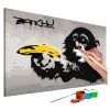 Artgeist Peinture par numéro - Singe par Banksy - Lin - Multicolore - 60 x 40 cm