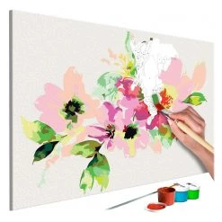 Artgeist Peinture par numéro - Fleurs colorées - Lin - Multicolore - 60 x 40 cm