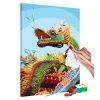 Artgeist Tableau déco Colourful Dragon - Peinture à points - Lin - Multicolore - 40 x 60 cm