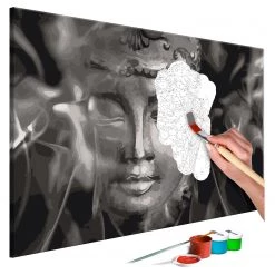 Artgeist Peinture par numéro - Buddha Blackwhite - Lin - Multicolore - 60 x 40 cm
