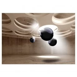 Artgeist Papier peint intissé Geometric Glare - Intissé premium - Marron / Noir - 350 x 245 cm