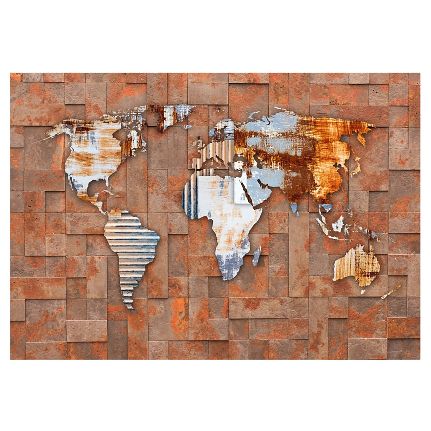 Artgeist Papier peint intissé Arcana of Modernity - Intissé premium - Brun rouille / Gris - 300 x 210 cm