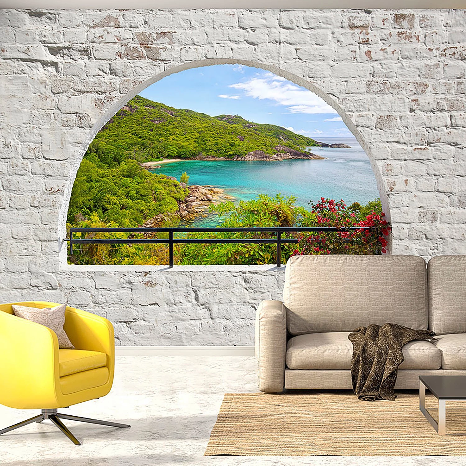 Artgeist Papier peint intissé Emerald Island - Intissé premium - Multicolore - 350 x 245 cm – Image 2