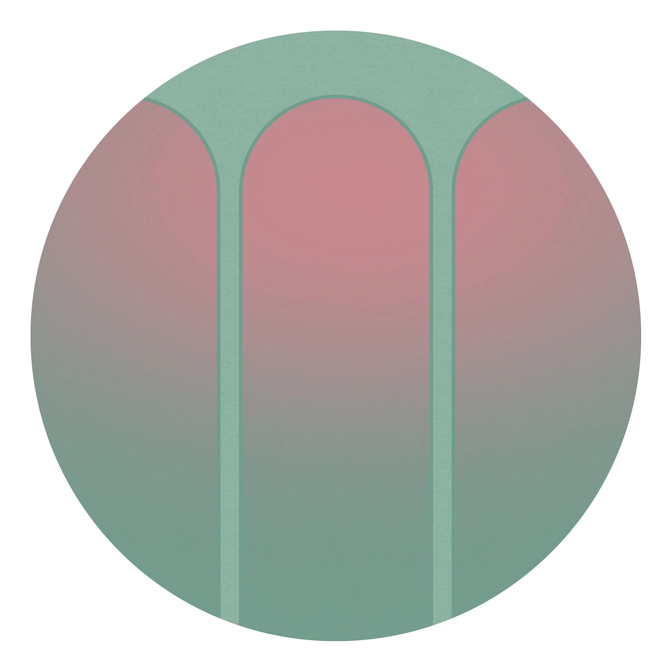 Komar Papier peint intissé Three Doors - Encre au latex / Intissé - Vert / Rose