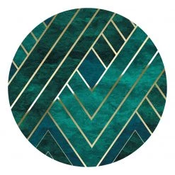 Komar Papier peint intissé Jade - Encre au latex / Intissé - Vert / Doré