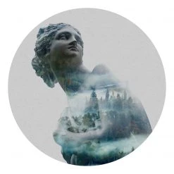 Komar Papier peint intissé Gaia - Encre au latex / Intissé - Bleu / Blanc