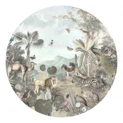 Komar Papier peint intissé Utopia - Encre au latex / Intissé - Vert / Marron / Blanc