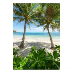 Komar Papier peint intissé Palmy Beach II - Intissé - Vert / Bleu